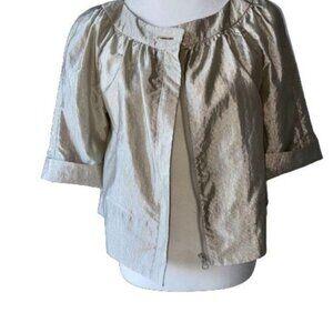 Isaac Mizrahi Pearlized Jacket 3/4‎ Sleeve Crop Small